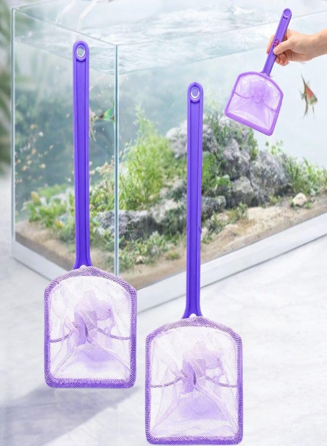 شبكة صيد أسماك أرجوانية من قطعتين (6 بوصات) من VAYINATO® | شبكة نايلون لصيد الأسماك بمقبض ABS | شبكة عائمة لحوض السمك للأسماك والروبيان وتنظيف الحوض - Image 1